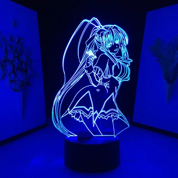Himejima Akeno Lise DxD Anime 3D LED Lamba Gece Lambası yatak odası dekoru Gece Lambası Doğum Günü Manga Masa Lambası Dekor Hediye