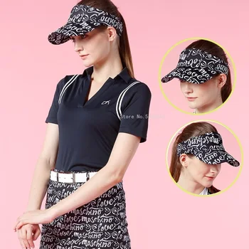 DK Kadın Golf Şapka Baskılı Boş Üst Kapağı Bayanlar Açık Spor Güneş Koruyucu Gölge Spor Kap Kızlar Anti-Uv golf Siperliği Şapka Kore