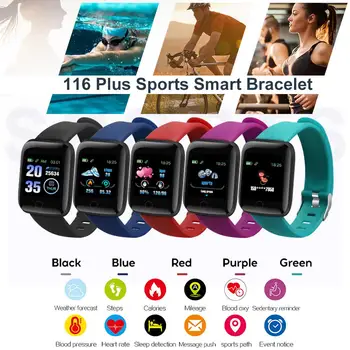 D13 akıllı saat 116 Artı Spor Spor Bileklik Sağlık izleme saati IOS Ve Android İçin