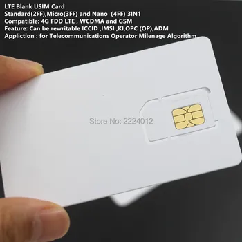 10 ADET Yazılabilir Programlanabilir Boş SIM USIM Kart 4G LTE WCDMA GSM Nano Mikro SIM Kart 2FF 3FF 4FF Telekom Operatörü