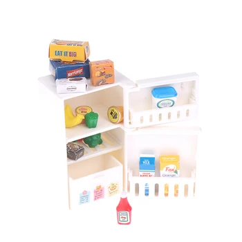 İçin 1 / 12 Dollhouse Minyatür Mutfak Beyaz Tahta Buzdolabı Buzdolabı Dondurucu Salon Aday Devletler Çocuk Oyuncak Bebek Yatak Odası 