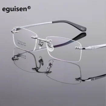 genişlik-145 Saf titanyum çerçevesiz büyük yüz iş adamı erkek miyopi gözlük çerçevesi Gözlük çerçevesi gözlük 8931 oculos de gri