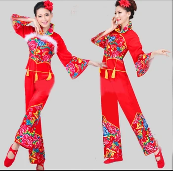 Yeni Varış Ucuz İndirim Kadınlar Kırmızı Bayanlar Antik Çin Ulusal Çin Kostümleri Kostüm Geleneksel Dans