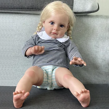 60cm Yeniden Doğmuş Bebek oyuncak bebek giysileri Prenses Bebek Kız Kök Saç Yürümeye Başlayan Popüler Yumuşak peluş oyuncak Vücut Yüksek Kaliteli Bebek sevimli bebek