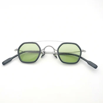 Yeşil Pembe LenS Metal Güneş Gözlüğü Miyopi Eyelgasses 2021 gözlük Vintage Stil Retro Moda Tasarımcısı Marka