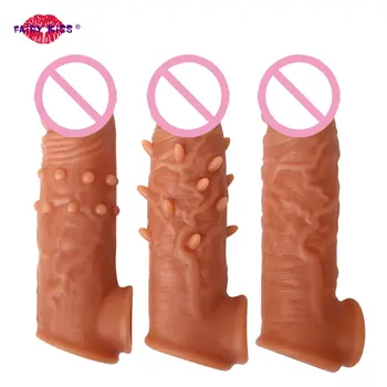 Penis Uzatıcı Kollu Kullanımlık Prezervatif Horoz Halka Boşalma Gecikme Penis Büyütme Seks Oyuncakları Erkekler İçin Dick Samimi Ürünler