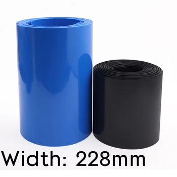 Genişlik 230mm (Çap 145mm) lipo pil sarma PVC ısı borusu shrink yalıtımlı kılıf kol koruma kapağı düz paketi mavi siyah