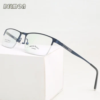 Gözlük Çerçevesi Gözlük Erkekler Nerd Titanyum Alaşımlı Bilgisayar Optik Etiketi Marka Gözlük Erkek Şeffaf Şeffaf Lens RS302