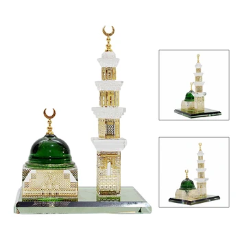 Müslüman Cami Heykeli Dekor Kristal Yaldızlı Mimari Minyatür Model İslam Ev masa süsü İslam Mimarisi Hatıra