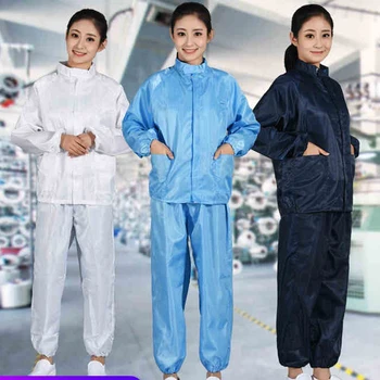  Kadın erkek toz geçirmez anti-statik çalışma kıyafetleri üniforma Tulumlar araba atölyesi boyama temiz oda konfeksiyon tozsuz takım elbise