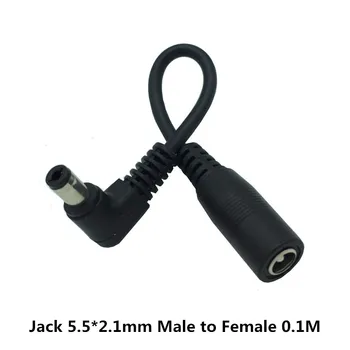 10cm DC priz Kablosu 5.5*2.1 mm Erkek 90 Derece Sağ Açı 5. 5x2. 1mm dişi adaptör Uzatma kablo kordonu için güvenlik kamerası