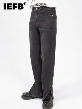 IEFB Yeni Kore Moda Kot Erkekler Basit Düz Rahat 2023 Sonbahar Genç Düz Renk Erkek Pantolon Mizaç 9A3050