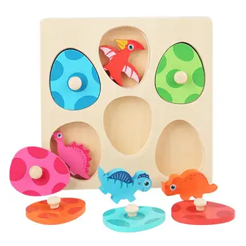 Dinozor yumurtası yap-boz Oyuncaklar Ahşap Üç Boyutlu Panel Renk Eşleştirme Çocuk Erken Eğitim eğitici oyuncak