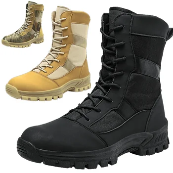 Yeni Holfredterse Açık yürüyüş ayakkabıları Erkekler İçin Yüksek Top Çizmeler Askeri Ordu Savaş Su Geçirmez Biker Tırmanma Kış Martin Çizmeler