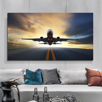Gün batımı Uçak Manzara Baskı Modern Ev Dekor Duvar Resimleri İçin Oturma Odası Posterler HD Tuval Yağlıboya Baskı İç
