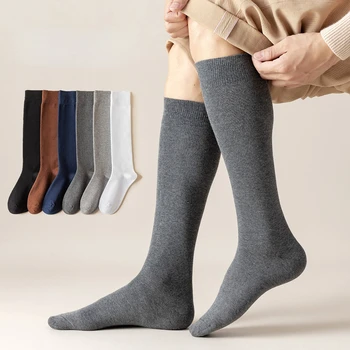 Kış Erkek Çorap Pamuk Düz Renkler Sıcak Tutmak Yüksek Mürettebat Çorap