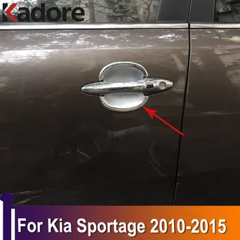 Kia Sportage 2010 için 2011 2012 2013 2014 2015 Krom Yan Kapı Kolu kase kapağı Trim dekorasyon çıkartmaları Dış Aksesuarlar