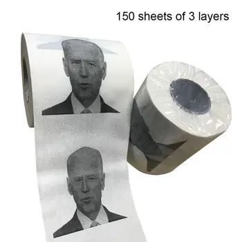 Sıcak desen yenilik kağıt banyo tuvalet Kağıdı Havlu Joe Biden