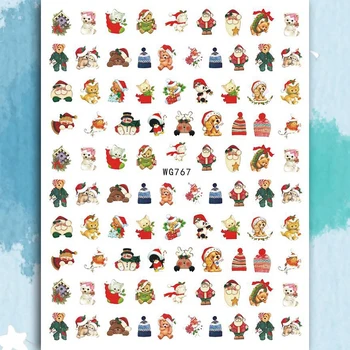 10 ADET DIY Noel Koleksiyonu Tırnak Sticker Noel Baba Kendinden Yapışkanlı Tırnak Kaymak Kar Tanesi Elk Nail Art Güzellik Dekor Çıkartması