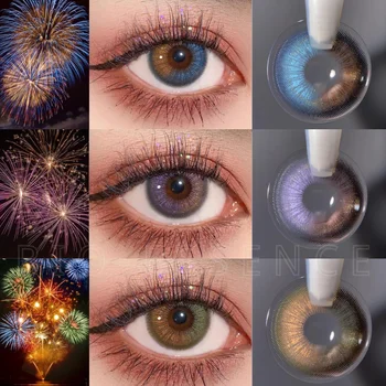 1 Çift Renkli Lensler Kontakt Lensler Gözler için Deri Serisi Güzellik Lentille Unicorn Mor Mavi Moda Lens