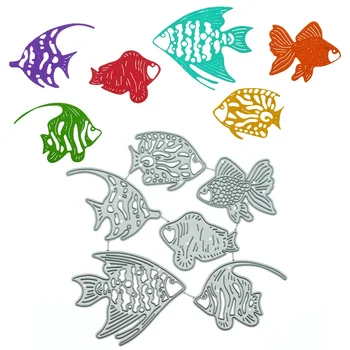Çok Tropikal Balık Melek Balığı Metal Kesme Ölür DIY küçük resim Kartı Scrapbooking Fotoğraf Albümü Dekorasyon Kesici Şablon