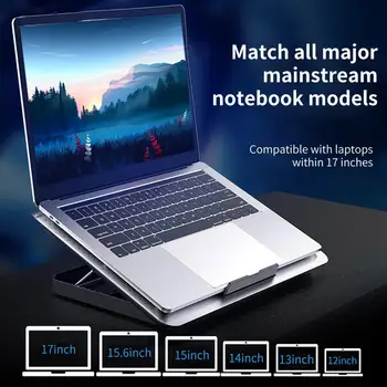 12-17 inç notebook soğutucu Çift USB Harici Dizüstü Soğutma Pedi İnce Standı Ayarlanabilir Rüzgar Hızı Sessiz Metal Panel Fan