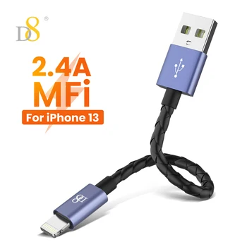 D8 USB Yıldırım Kablosu iPhone 13 12 MFi Sertifikalı 2.4 A Şarj Kablosu iPhone Powerbank Şarj Kablosu USB Tip-C Kablo