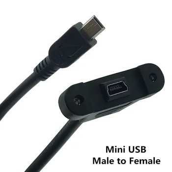 Panel Montaj Tipi Mini USB 5pin Erkek Kadın Uzatma Adaptörü Kablosu ile Vidalar ile Vidalar 0.3 m 0.5 m