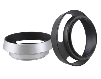 Siyah / Gümüş Kamera Lens Hood Metal Güneş Gölge Kapak 37mm 39mm 40.5 mm 43mm 46mm 49mm 52mm 55mm 58mm Konu Dağı