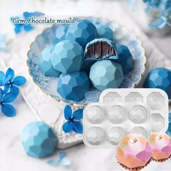 3D Taş Tasarım Çikolata silikon kalıp DIY Elmas Mus Kalıpları El Yapımı Sabun Mum Kalıp Kek Dekorasyon Araçları Bakeware
