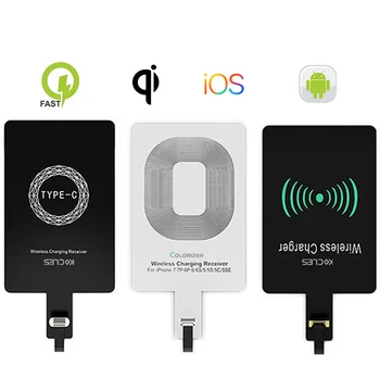 Qi Kablosuz Şarj Alıcısı mikro USB Tip C Evrensel Hızlı Kablosuz şarj adaptörü Samsung Huawei iPhone Xiaomi İçin