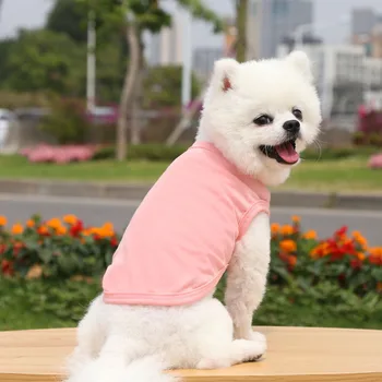 Pamuk Düz Basit Renk Köpek Giysileri Yelek Bahar Yaz Büyük Köpek Kaynağı T-Shirt Küçük Orta Büyük Köpek İçin ev hayvanı ürünü