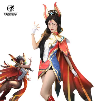 ROLECOS Oyun LOL Cesur Phoenix Xayah Cosplay Kostüm LOL Xayah Cosplay Kostüm Seksi Kadın Elbise Cadılar Bayramı Pelerin Tam Set Cilt