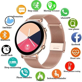 Smartwatch kadın akıllı Bilezik Bluetooth çağrı akıllı izle 2021 EKG PPG kalp hızı monitörü kan basıncı Samsung iPhone için