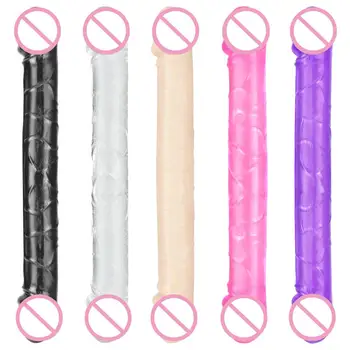 Mini Kristal Çift Yapay Penis Gerçekçi Penis Kadın mastürbasyon için seks oyuncakları Kadın Lezbiyen Yumuşak TPE Anal Yapay Penis Fiş Samimi Ürünler