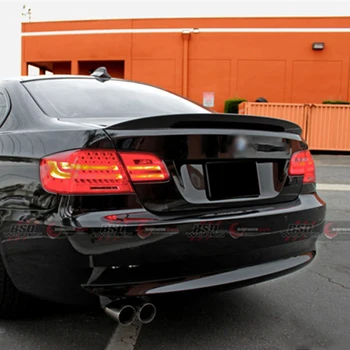 BMW 3 Serisi İçin kullanın E92 Spoiler 2006-2013 Yıl Coupe 2-door Gerçek Karbon Fiber Arka Kanat P Tarzı Spor Aksesuarları Parlak Siyah
