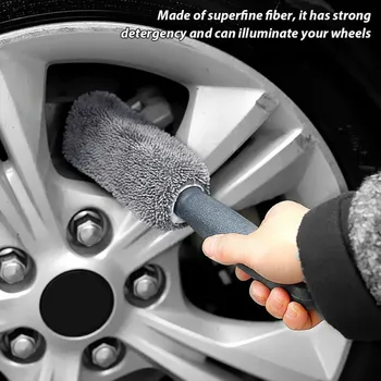 Yüksek Kaliteli Araba Yıkama Taşınabilir Mikrofiber Jant Lastik Jant Fırça Araba Tekerlek Yıkama Temizleme Araba Oto Yıkama Temizleyici Araçları