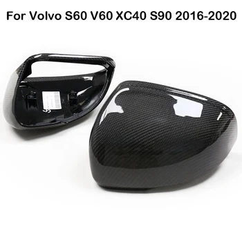 Gerçek Karbon Fiber Araba yan ayna kapağı Dikiz Aynası Kapakları Volvo V40 V60 S60 XC40 S90 2016-2020 Yedek Stil