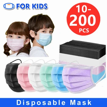 10-200 Çocuk Maskeleri Tek Kullanımlık Çocuklar Yüz Maskesi 3 Kat Mascarillas Quirurgicas Homologadas Niños Korumak Çocuk Maskesi Cerrahi