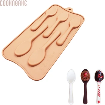 COOKNBAKE DIY silikon kalıp 5 Kafesler Yeni Stil DIY Kaşık Çikolata Kalıpları Buz Küpü Kalıp SICM-115-9