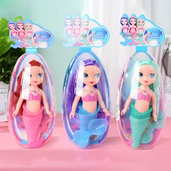 2022 Sıcak Satış Yüksek Kaliteli led ışık Kızlar Mermaid Prenses Bebek Hediye Kutusu çocuk Oyun Evi oyuncak bebekler doğum günü hediyesi