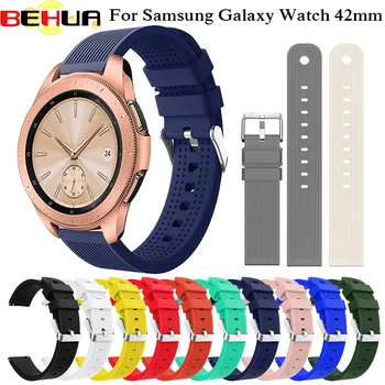 20mm Saat Kayışı Band Yumuşak Silikon Samsung Galaxy İzle 42mm Akıllı izle Bilezik Spor Yedek Watch Band Aksesuarları