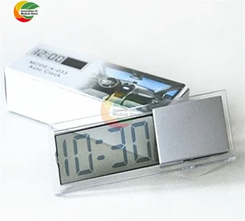 Mini Dijital Araba Elektronik Saat 2 in 1 Araba Saati Yüksek Kaliteli Dayanıklı Şeffaf Saat Vantuz İle AG10 Düğme Pil