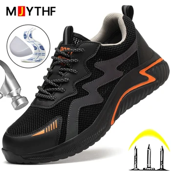 MJYTHF Yalıtım 10KV iş ayakkabısı Anti-smash Anti-delinme güvenlik ayakkabıları Erkekler Nefes Hafif Koruyucu Ayakkabı Güvenlik Ayakkabı