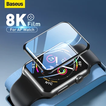 Baseus 2 Adet Temperli Cam Filmi Apple Ürünü İçin 4/5/6/7 / SE Ekran Koruyucu Film 40/41/44 / 45mm Tam kapsama koruyucu Film