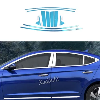 Hyundai Elantra Avante için 2016 2017 2018 2019 2020 Araba Paslanmaz Çelik Cam Pencere Garnitür Ayağı Orta Sütun Trim Sopa