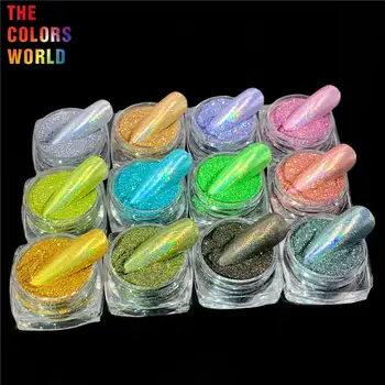 TCT-070 Yüksek Holografik Renk Solvent Dayanıklı Ince Boyutu Glitter Toz Nail Art Dekorasyon Tırnak Jel Lehçe Göz farı Makyaj