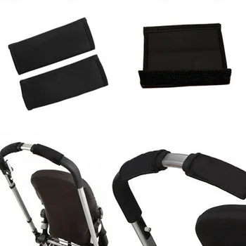 Siyah Bebek Arabası tutma kapağı Skid Çok Direnci Tekerlekli Sandalye Poussette kaymaz Mat El Koruyucu Kapak Araçları 2 Adet