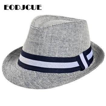 2019 İngiltere Retro Fedoras Üst Caz Şapka Erkekler Kadınlar İlkbahar Yaz Rahat Şapka Kap Klasik güneş şapkası Plaj Panama Şapka