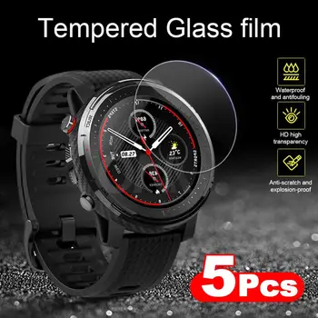 5 Adet İçin 9H Premium Temperli Cam Amazfit Stratos 3 Smartwatch Ekran Koruyucu Huami Amazfit Stratos 3 Film Aksesuarları